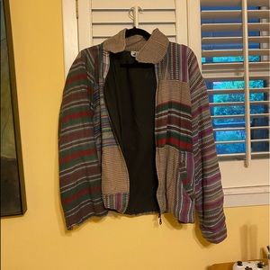 cross patched zip up jacket